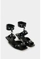 Sandalia Plana De Cuero Para Mujer Circle Sandalia Plana De Cuero Para Mujer Circle Negro 37 VÉLEZ de Vélez