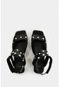 Sandalia Plana De Cuero Para Mujer Circle Sandalia Plana De Cuero Para Mujer Circle Negro 37 VÉLEZ de Vélez