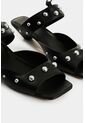 Sandalia Plana De Cuero Para Mujer Circle Sandalia Plana De Cuero Para Mujer Circle Negro 37 VÉLEZ de Vélez