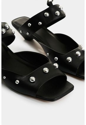 Sandalia Plana De Cuero Para Mujer Circle Sandalia Plana De Cuero Para Mujer Circle Negro 37 VÉLEZ