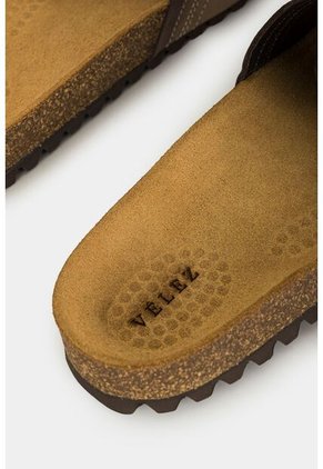 Sandalia Plana Slide De Cuero Para Hombre Silueta Tipo Strap Sandalia Plana Slide De Cuero Para Hombre Silueta Tipo Strap Kaky 43 Vélez