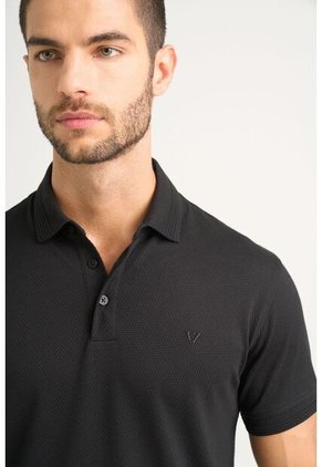 Polo Lucca Manga Corta Para Hombre Texturizada Polo Lucca Manga Corta Para Hombre Texturizada Negro XL VÉLEZ