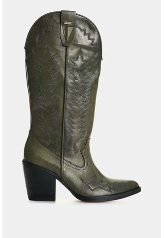 Botas De Cuero Bordado Para Mujer Elia Botas De Cuero Bordado Para Mujer Elia Verde 36 VÉLEZ Vélez
