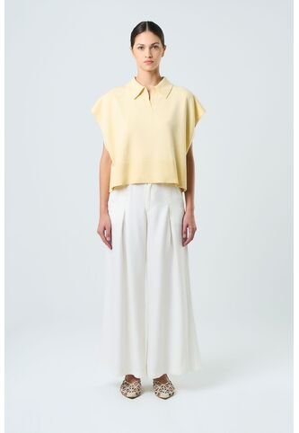Pantalón Palazzo Caltha Para Mujer Fit Holgado Pantalón Palazzo Caltha Para Mujer Fit Holgado Crema 12 VÉLEZ Vélez