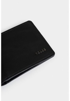 Billetera Montt De Cuero Para Hombre Acabado Brillo Billetera Montt De Cuero Para Hombre Acabado Brillo Negro VÉLEZ