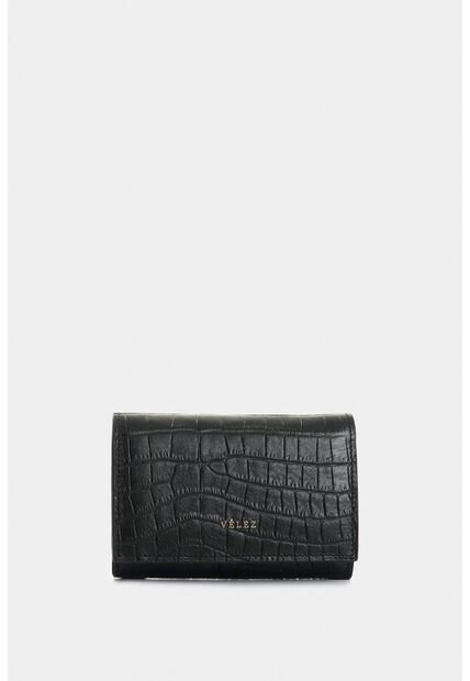 Billetera De Cuero Grabado Para Mujer Tessa Billetera De Cuero Grabado Para Mujer Tessa Negro VÉLEZ