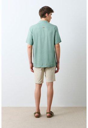 Camisa En Lino Turin Para Hombre Camisa En Lino Turin Para Hombre Agua Marina M VÉLEZ