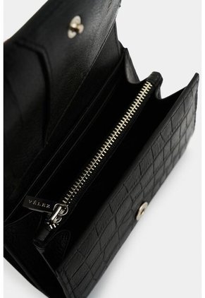 Billetera De Cuero Grabado Para Mujer Tessa Billetera De Cuero Grabado Para Mujer Tessa Negro VÉLEZ