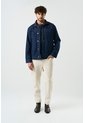 Chaqueta Lerna En Denim Y Cuero Para Hombre Silueta Trucker Chaqueta Lerna En Denim Y Cuero Para Hombre Silueta Trucker Azul Oscuro S VÉLEZ de Vélez