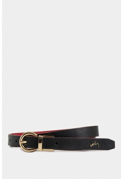 Cinturón Doble Faz Rea 2.0 De Cuero Liso Para Mujer Puntera Hexagonal Cinturón Doble Faz Rea 2.0 De Cuero Liso Para Mujer Puntera Hexagonal Negro M VÉLEZ
