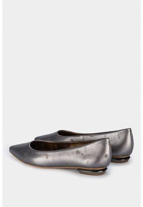 Baletas Lagos De Cuero Para Mujer Punta En V Baletas Lagos De Cuero Para Mujer Punta En V Gris Pistola 38 Vélez