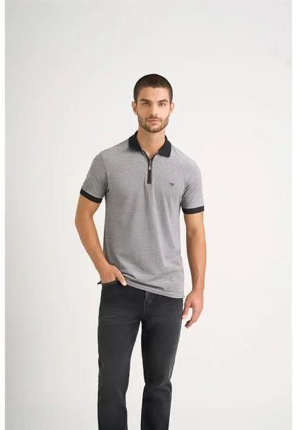 Polo Casual Algodón Para Hombre Cremallera Polo Casual Algodón Para Hombre Cremallera Negro L VÉLEZ