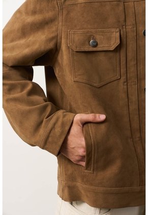 Chaqueta Zambeze De Gamuza Para Hombre Cuello Camisero Chaqueta Zambeze De Gamuza Para Hombre Cuello Camisero Tabaco S VÉLEZ