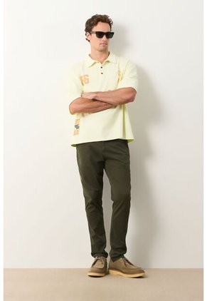 Polo Cropped En Algodón Para Hombre Primavera Polo Cropped En Algodón Para Hombre Primavera Amarillo Limon XL VÉLEZ