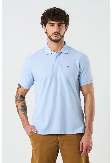 Polo Manga Corta Essential Para Hombre Textura Polo Manga Corta Essential Para Hombre Textura Azul Claro XXL VÉLEZ