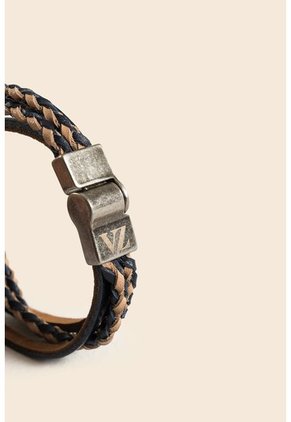 Manilla Alpin De Cuero Trenzado Para Hombre Contraste