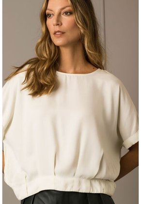 Camisa Alma Manga Corta Para Mujer Escote Redondo Camisa Alma Manga Corta Para Mujer Escote Redondo Blanco XS Vélez