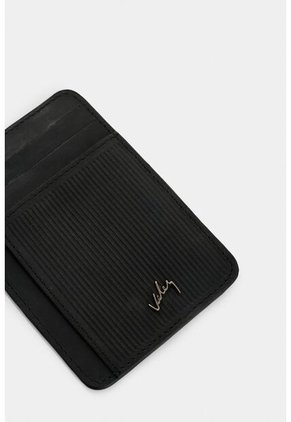 Porta Tarjetas Vértice De Cuero Para Hombre Detalle Rayas Porta Tarjetas Vértice De Cuero Para Hombre Detalle Rayas Negro VÉLEZ