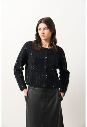 Cardigan Tejido Para Mujer Aurelia Cardigan Tejido Para Mujer Aurelia Negro L VÉLEZ