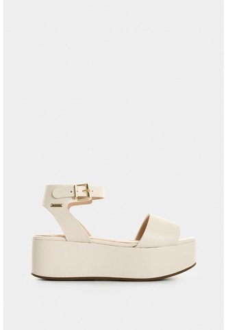 Sandalia Plataforma De Cuero Para Mujer Soren Sandalia Plataforma De Cuero Para Mujer Soren Beige 41 VÉLEZ Vélez