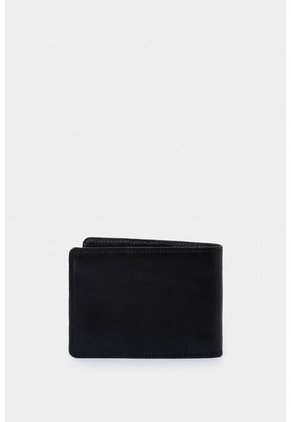 Billetera Montt De Cuero Para Hombre Acabado Brillo Billetera Montt De Cuero Para Hombre Acabado Brillo Negro VÉLEZ