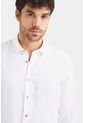 Camisa Manga Larga En Lino Para Hombre Silueta Semi Ajustada Camisa Manga Larga En Lino Para Hombre Silueta Semi Ajustada Blanco XL VÉLEZ de Vélez