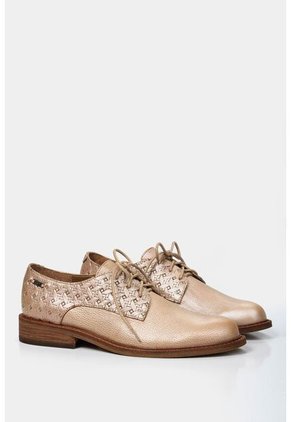 Zapatos Cordón De Cuero Para Mujer Grabados