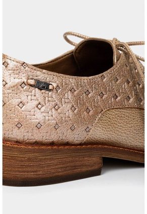 Zapatos Cordón De Cuero Para Mujer Grabados