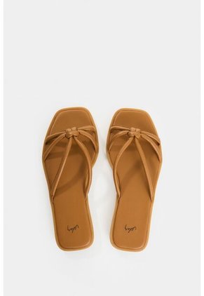 Sandalia Plana De Cuero Para Mujer Sole Sandalia Plana De Cuero Para Mujer Sole Miel 34 VÉLEZ