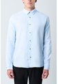Camisa Manga Larga En Lino Para Hombre Silueta Semi Ajustada Camisa Manga Larga En Lino Para Hombre Silueta Semi Ajustada Azul Claro M VÉLEZ de Vélez