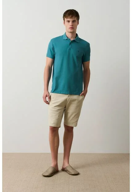 Polo Manga Corta Essential Para Hombre Textura Polo Manga Corta Essential Para Hombre Textura Azul Aguamarina S VÉLEZ