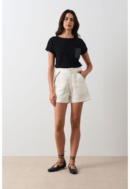 Short Tiro Alto Para Mujer Gael Short Tiro Alto Para Mujer Gael Crema 12 VÉLEZ