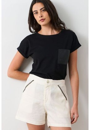 Short Tiro Alto Para Mujer Gael Short Tiro Alto Para Mujer Gael Crema 12 VÉLEZ