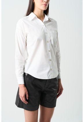 Camisa Manga Larga Basic En Tejido Plano Para Mujer Detalle Millaré Camisa Manga Larga Basic En Tejido Plano Para Mujer Detalle Millaré Blanco M VÉLEZ