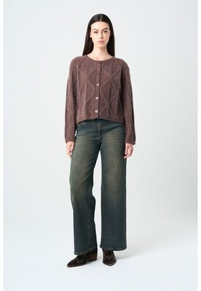 Cardigan Tejido Con Lúrex Para Mujer Soren Cardigan Tejido Con Lúrex Para Mujer Soren Cafe XL VÉLEZ