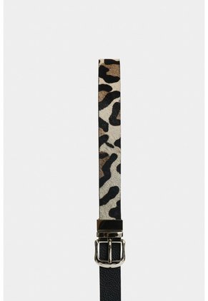 Cinturón Doble Faz De Cuero Pelo Para Mujer Flair Cinturón Doble Faz De Cuero Pelo Para Mujer Flair Beige L VÉLEZ