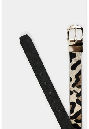 Cinturón Doble Faz De Cuero Pelo Para Mujer Flair Cinturón Doble Faz De Cuero Pelo Para Mujer Flair Beige L VÉLEZ