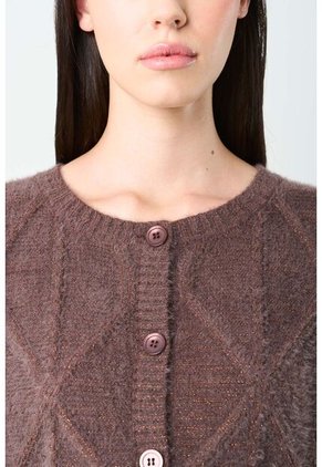 Cardigan Tejido Con Lúrex Para Mujer Soren Cardigan Tejido Con Lúrex Para Mujer Soren Cafe XL VÉLEZ