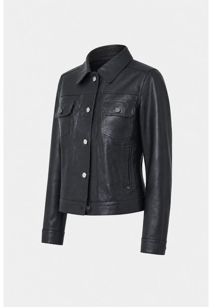 Chaqueta Kalaha De Cuero Para Mujer Silueta Trucker Chaqueta Kalaha De Cuero Para Mujer Silueta Trucker Negro XXL VÉLEZ