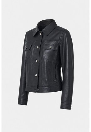 Chaqueta Kalaha De Cuero Para Mujer Silueta Trucker Chaqueta Kalaha De Cuero Para Mujer Silueta Trucker Negro XXL VÉLEZ
