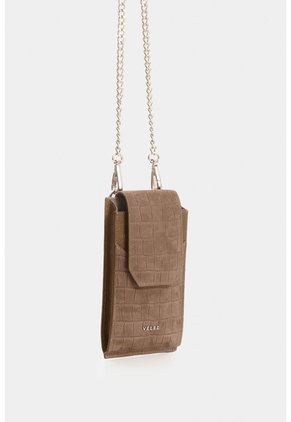 Porta Celular Serpia De Cuero Para Mujer Grabado Porta Celular Serpia De Cuero Para Mujer Grabado Tabaco VÉLEZ