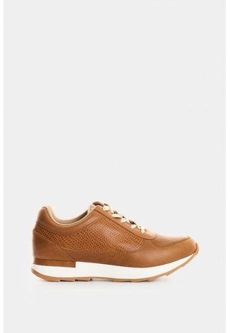 Tenis De Cuero Con Detalle Grabado Para Mujer Tropical 2 Tenis De Cuero Con Detalle Grabado Para Mujer Tropical 2 Miel 38 VÉLEZ Vélez