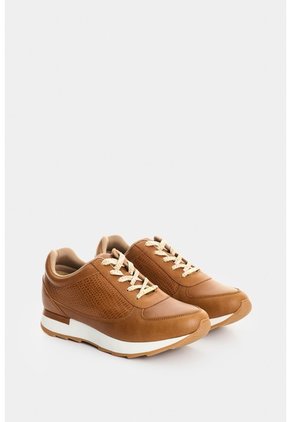 Tenis De Cuero Con Detalle Grabado Para Mujer Tropical 2 Tenis De Cuero Con Detalle Grabado Para Mujer Tropical 2 Miel 38 VÉLEZ