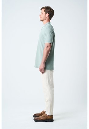 Polo Para Hombre Semi Fit Detalle Jacquard Polo Para Hombre Semi Fit Detalle Jacquard Agua Marina XS VÉLEZ