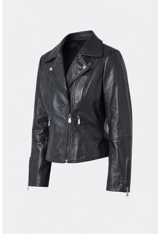 Chaqueta Biker Island De Cuero Para Mujer Fit Ajustado Chaqueta Biker Island De Cuero Para Mujer Fit Ajustado Negro XXL VÉLEZ Vélez
