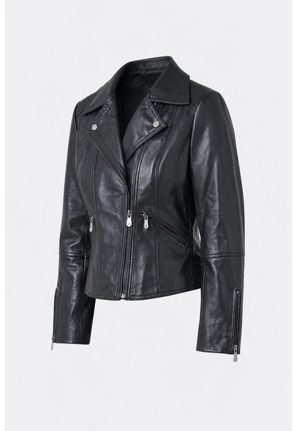 Chaqueta Biker Island De Cuero Para Mujer Fit Ajustado Chaqueta Biker Island De Cuero Para Mujer Fit Ajustado Negro XXL VÉLEZ