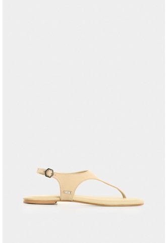 Sandalia Plana En Cuero Para Mujer Cienaga Sandalia Plana En Cuero Para Mujer Cienaga Crema 34 VÉLEZ Vélez