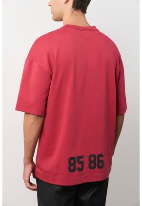 Camiseta Relaxed Fit Para Hombre Camiseta Relaxed Fit Para Hombre Rojo XS VÉLEZ