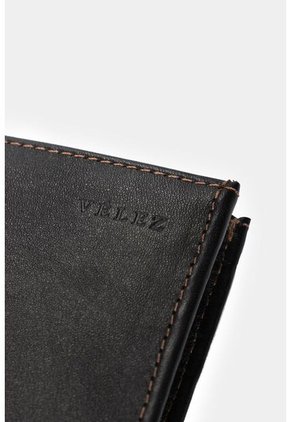 Billetera Humanista De Cuero Para Hombre Costuras Contraste Negro Billetera Humanista De Cuero Para Hombre Costuras Contraste Negro VÉLEZ