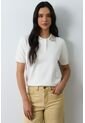 Polo Tejida Manga Corta Para Mujer Almaris Polo Tejida Manga Corta Para Mujer Almaris Crema XL VÉLEZ de Vélez